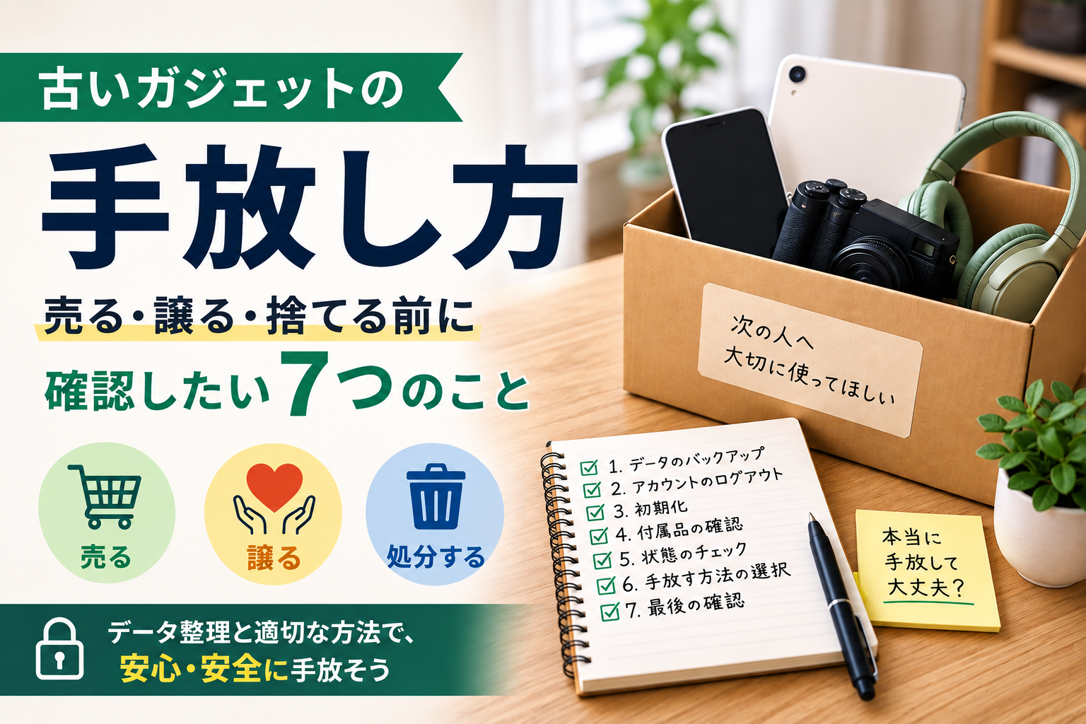 古いガジェットの手放し方｜売る・譲る・捨てる前に確認したい7つのこと