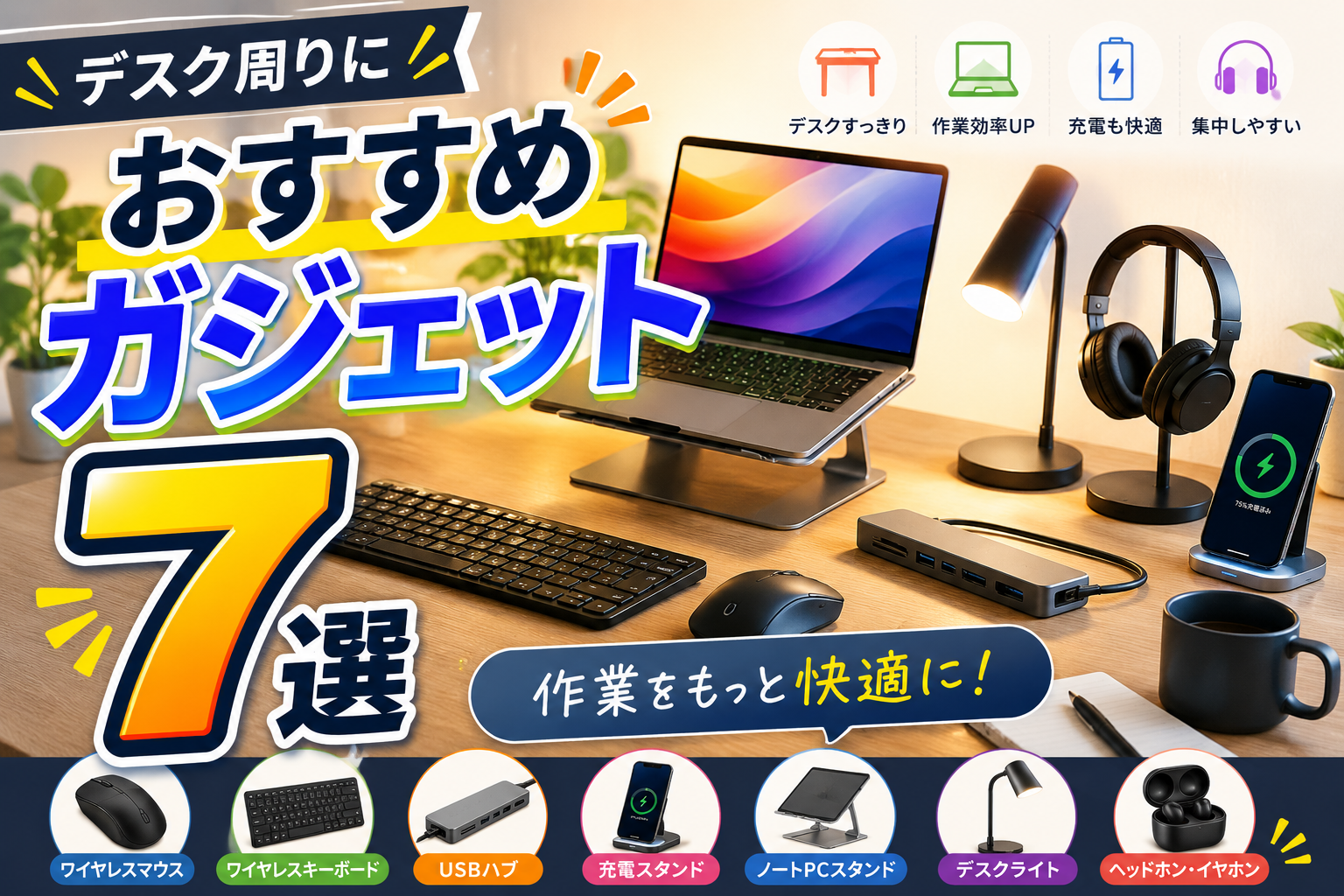 デスク周りにおすすめのガジェット7選｜作業を快適にする便利アイテム